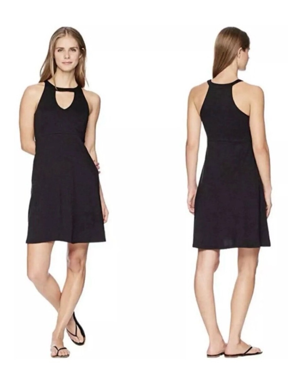 Toad&Co Black Avalon Sleeveless Keyhole Dress with Pockets! Size XL